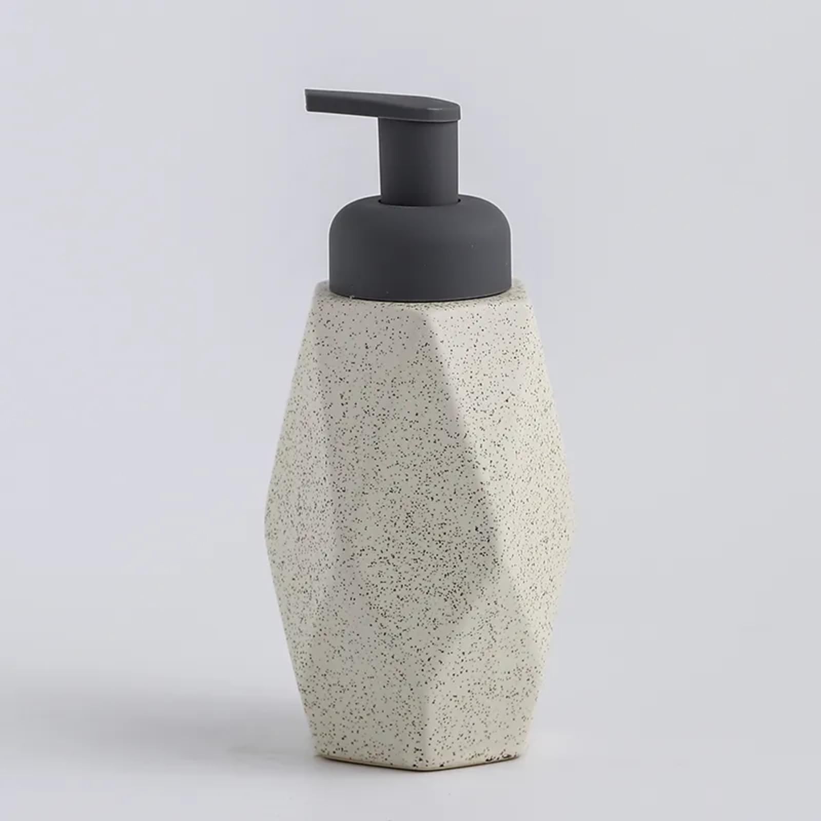 INGOFIN Dispenser Sapone In Ceramica Blu Opaco 350ml – Erogatore A Schiuma Per Bagno E Cucina, Design Moderno - 4