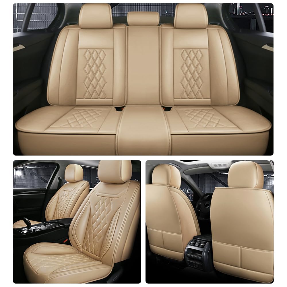 5 Seat Covers for Nissan Rogue 2008-2024 Nappa Leather Car Seat Covers Car Seat Cushions Waterproof Soft Car — view 2