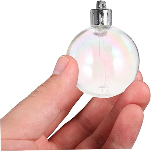 Miniatura 4 de NUOBESTY 12 bolas de adornos iridiscentes, bombillas de Navidad transparentes, adornos de plástico rellenables, bolas de Navidad transparentes para