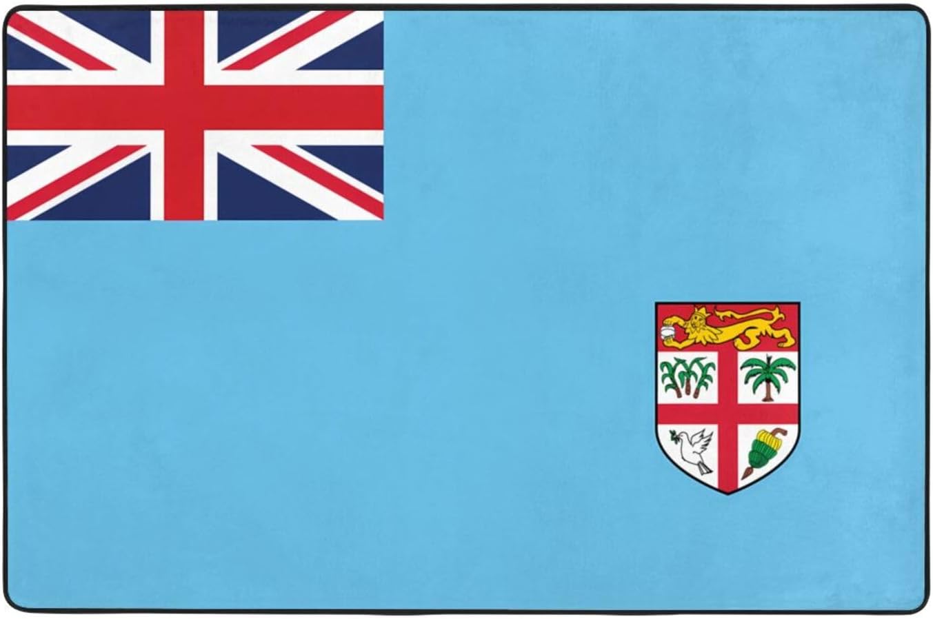 Fiji Flag Printed Anti-Slip Floor mat Carpet Rug 72"x48" for Living Room Office Coffee Table Bed Balcony