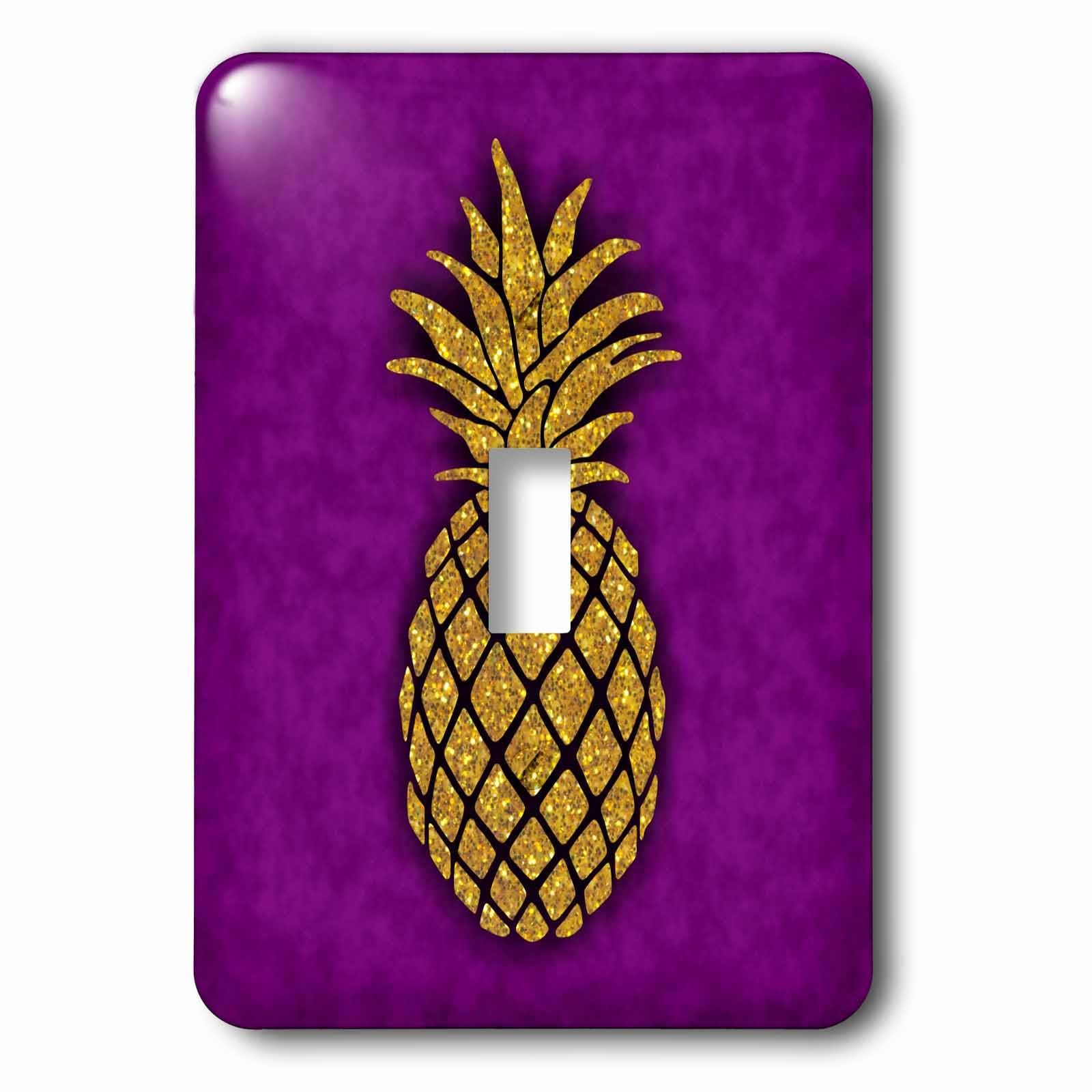 Ananas photo interrupteur bascule violet imprimé pour déco murale