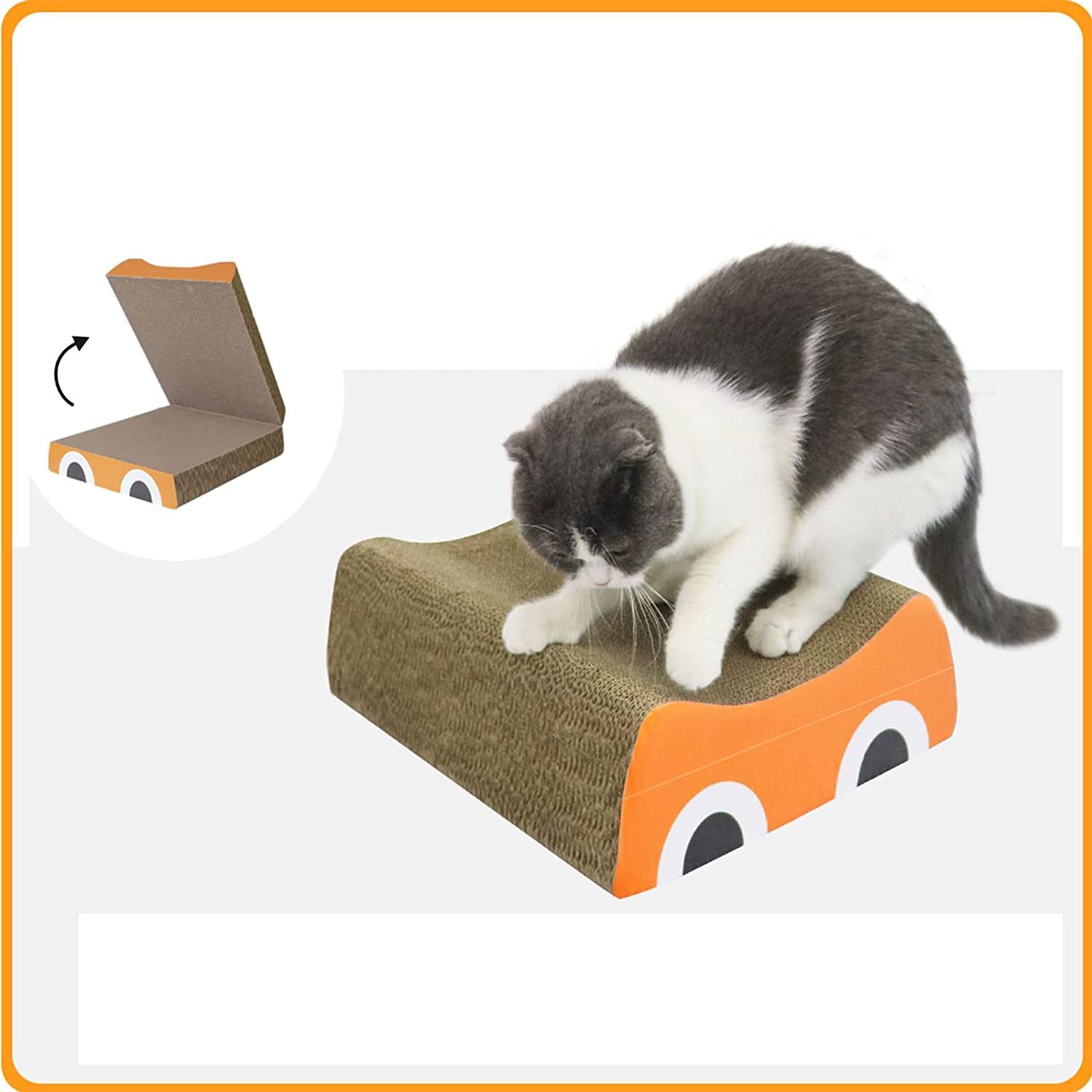 Rascador De Cartón para Gatos Rascador De Gato Corrugado Reversible, Tablero Rascador Curvo Ondulado Reciclado, Reemplazo para Protector De Muebles Rascador para Gatos