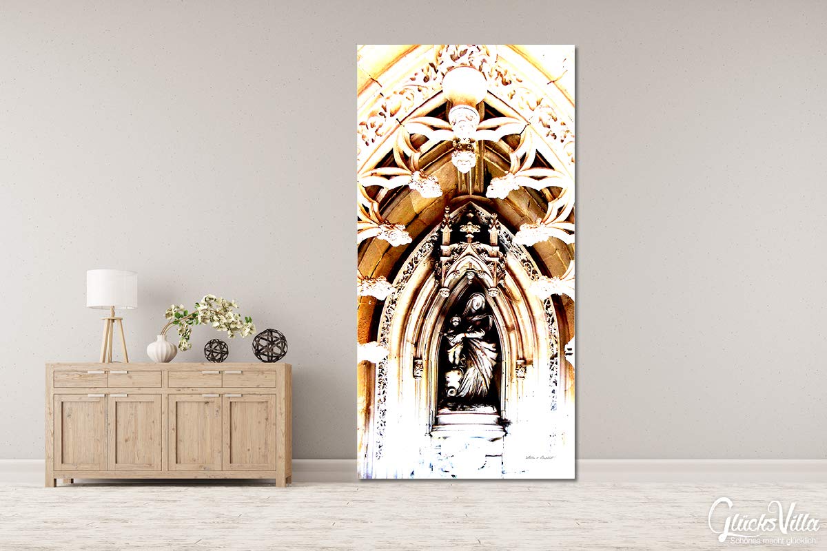 Glücksvilla - In der Kapelle 9 (Acrylglas-Bild 5 mm, 40 x 80 cm) | div. Maße - aus DE - Kunstdruck Deko Wandbild quer - Jesus Maria Kirche Altar Glaube Statue Figur Barock