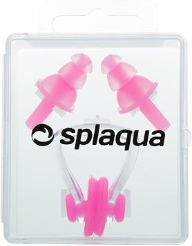 Swimming Ear Plugs & Nose Clip, Medical Grade Soft Silicone for Swimming, Diving, Surfing, Universal Fit