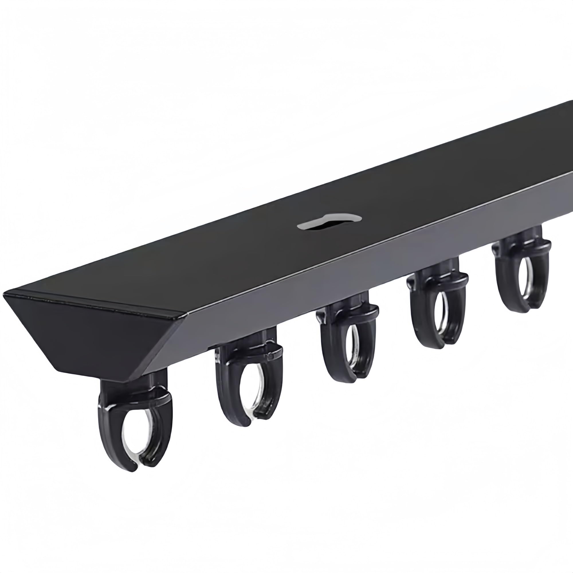 yacoxe Perforated track, track silent curtain, aluminum curtain track, curtain ceiling track, sliding curtain track, heavy duty curtain track， for curtains, valances, room dividers(Black,3.8m)