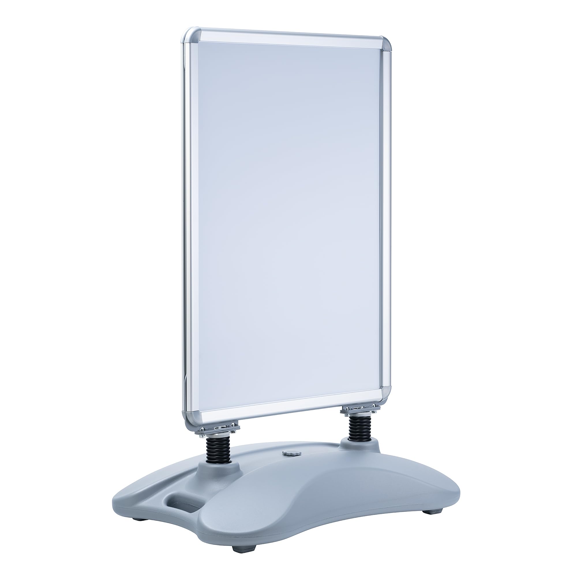 SEVICO Kundenstopper DIN A1 Mobil Alu Rahmen, 2 Folien Doppelseitig, mit Wasser befüllbar, Wetterfest, Grau, Indoor/Outdoor - Plakatständer, Gehwegaufsteller, Werbetafel, Werbeaufsteller