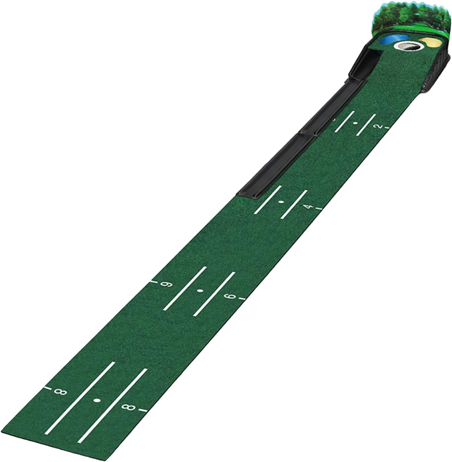 Putting Green Mat,Portable Golf Accessories Mat - Velvet Solid Wood Base Indoor Outdoor Use Golf Accessories Luxurious For Men & Woman