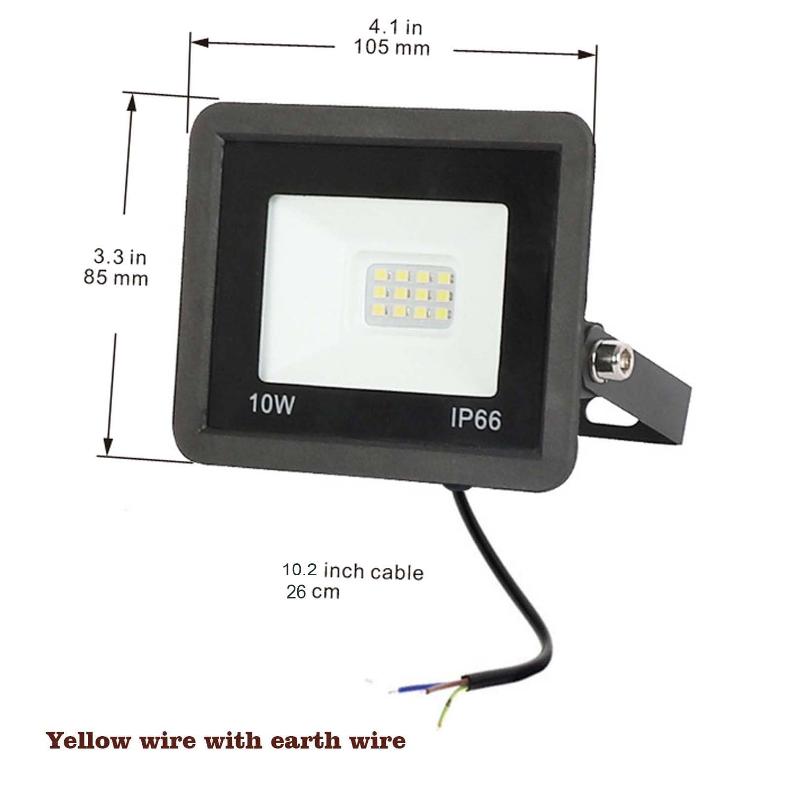 arsglaci 10W Outdoor Spotlight Flood Light, 6000K White IP66 Waterproof Super Bright Wall Light - Image 2