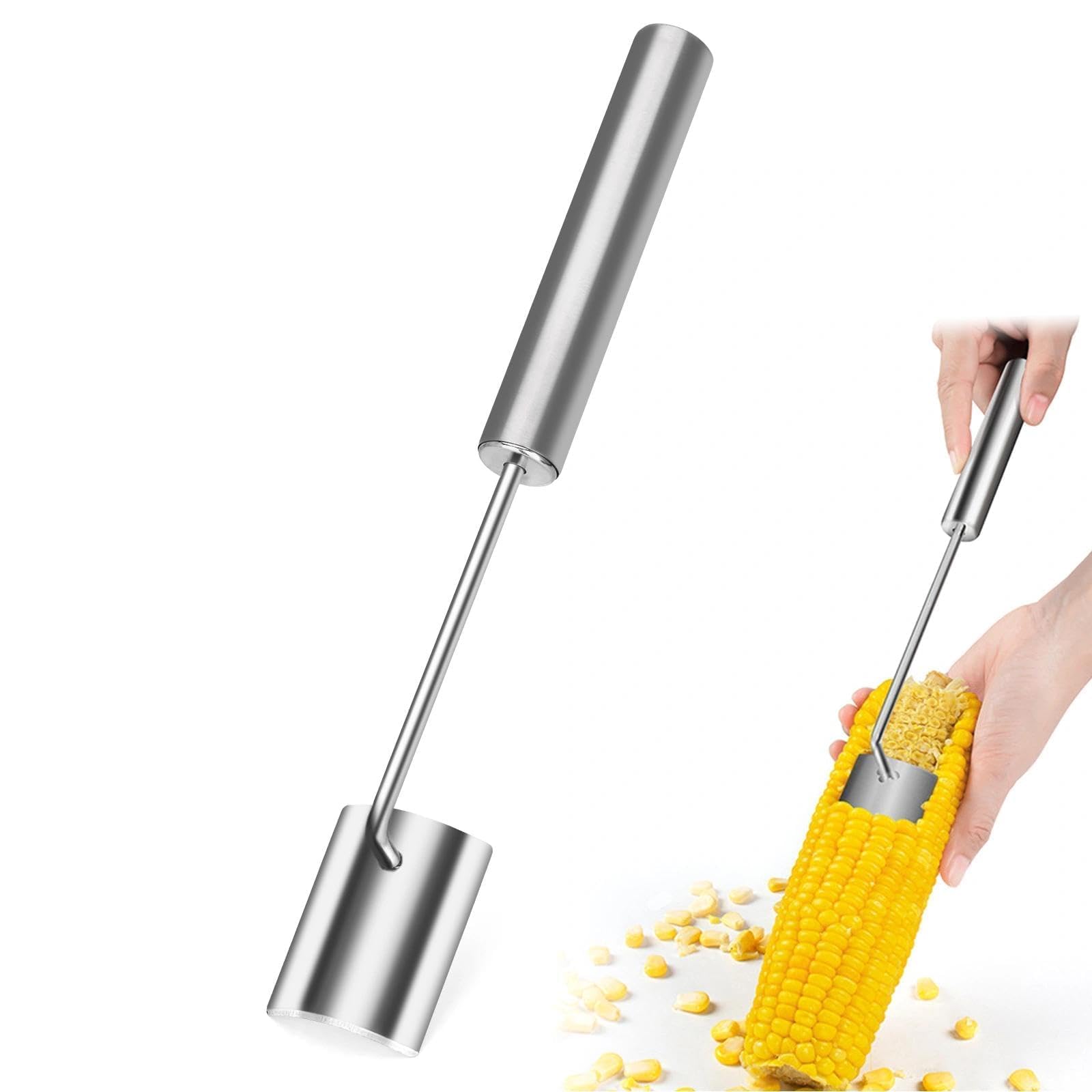 Corn Peeler For Corn On The Cob, Long Handle Stainless Steel Corn cob Stripping Tool, Corn Cutter, Corn Cob Stripper, Suitable For Home Kitchens, Restaurant Chefs, Outdoor Dining Enthusiasts