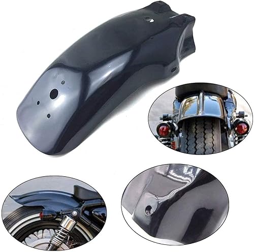 Miniatura 3 de PLSUSJHAO Cubierta de la rueda del guardabarros trasero de la motocicleta del metal negro para Harley Honda Suzuki Kawasaki Yamaha