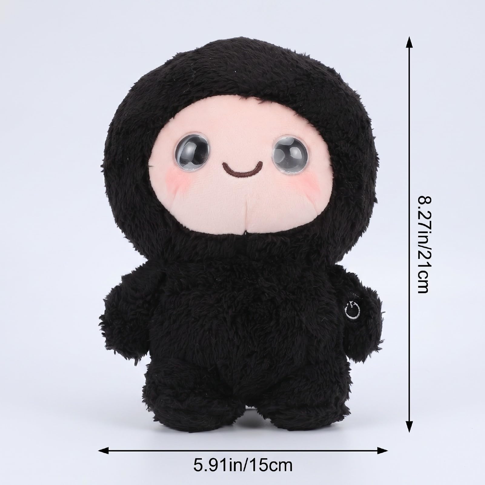 Naroote Juguete de Peluche Inteligente Que Habla AI, Juguete de Peluche Interactivo de Tela de Felpa con Chat de Voz de 66 Idiomas, Respuesta Táctil de Tutoría de Narración de Cuentos (Black)