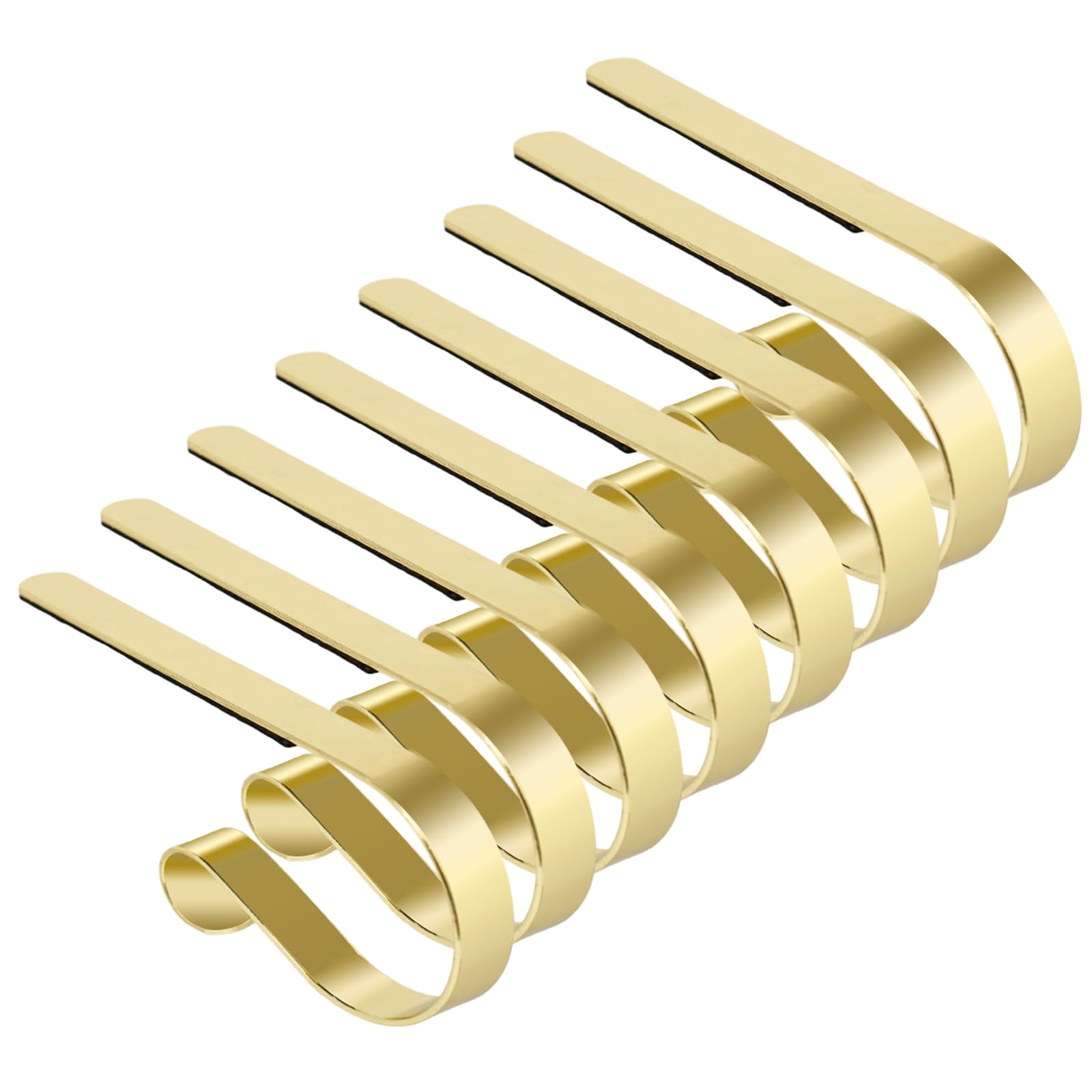 Little Glee Christmas Stocking Holders 8pcs Stocking Hanger Set, Suitable for Specialised Decorative Ornaments for Festive Home Displays (8pcs Gold-2)