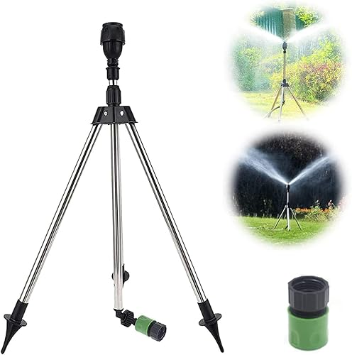 Aspersor de trípode giratorio, nuevo aspersor telescópico de impacto 2023, rociadores de riego giratorios automáticos de 360 grados, rociador de