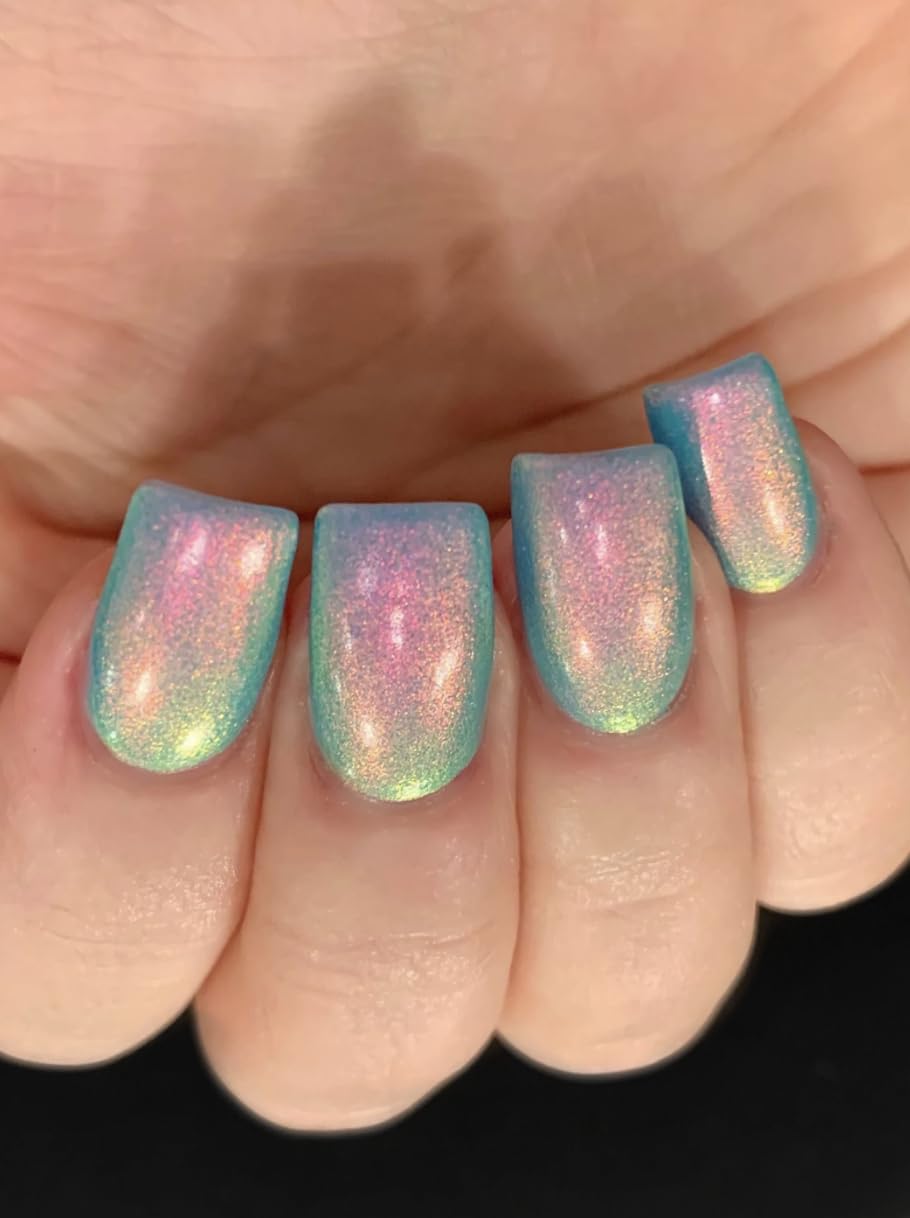 Polish Me Silly Aurora Glow - Turquoise Blue Pink Orange Yellow Green Glow Pop Nail Polish Collection Multi-Color Shifting: Oil Slick