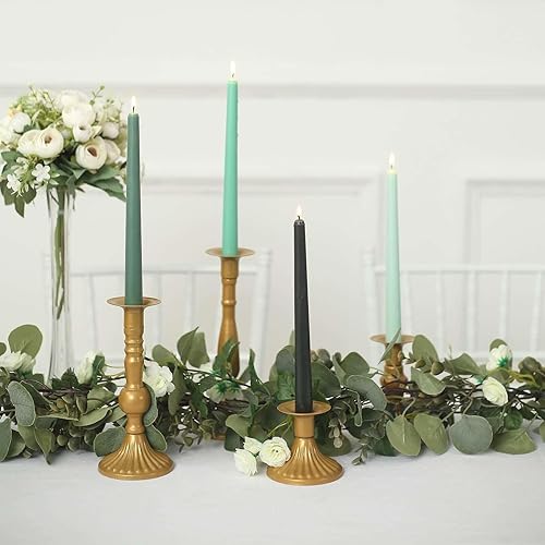 Efavormart - Paquete de 12 velas cónicas de cera prémium de 10 pulgadas, color verde mezclado metálico, velas sin perfume