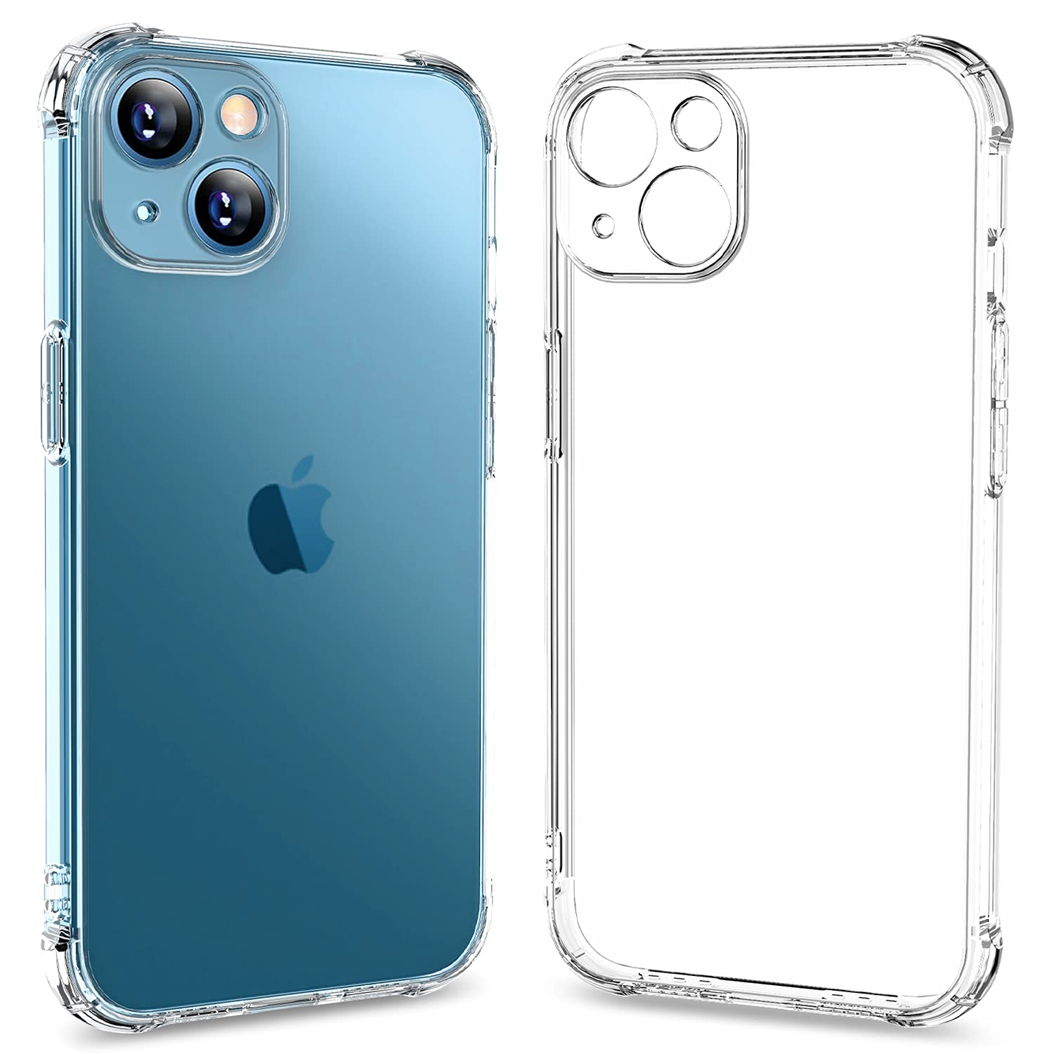 Uluck Case with built in Camera Protector Compatible with iphone 13, Crystal Clear Anti-Scratch Case, Protect the Lens, Precision Holes Phone Case Cover -6.1inch