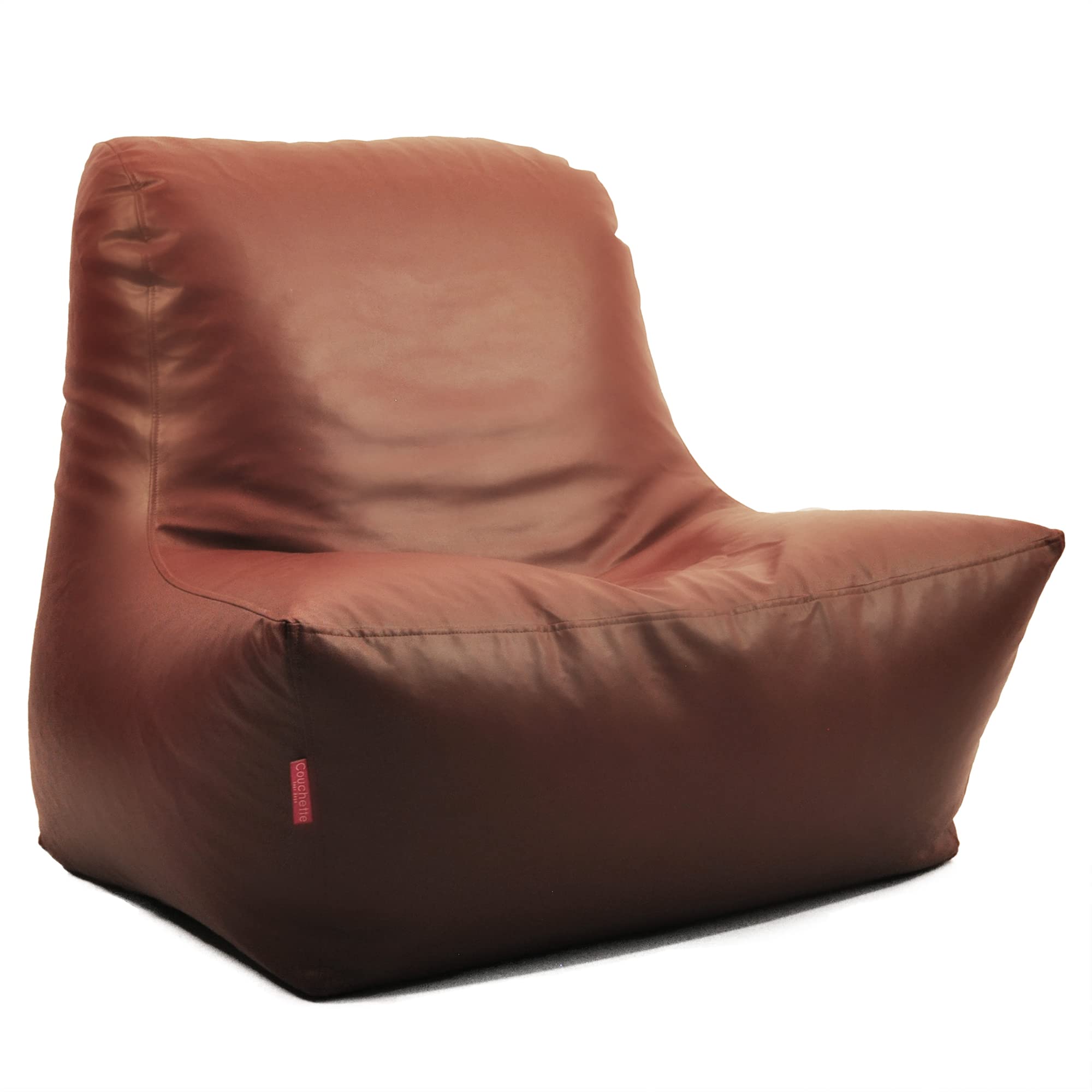 Couchette? Prisma XXXL Bean Bag Slammer Chair Cover in Tan Faux Leather (Without Beans)