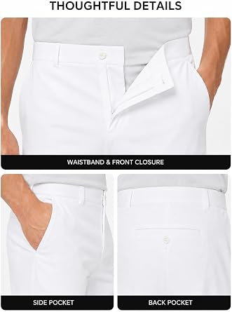 SNOWTEN Mens Dress Pants,Suit Pants, Classic Fit Stretch Work Pants Lightweight Water-Repellent Pant with Pockets