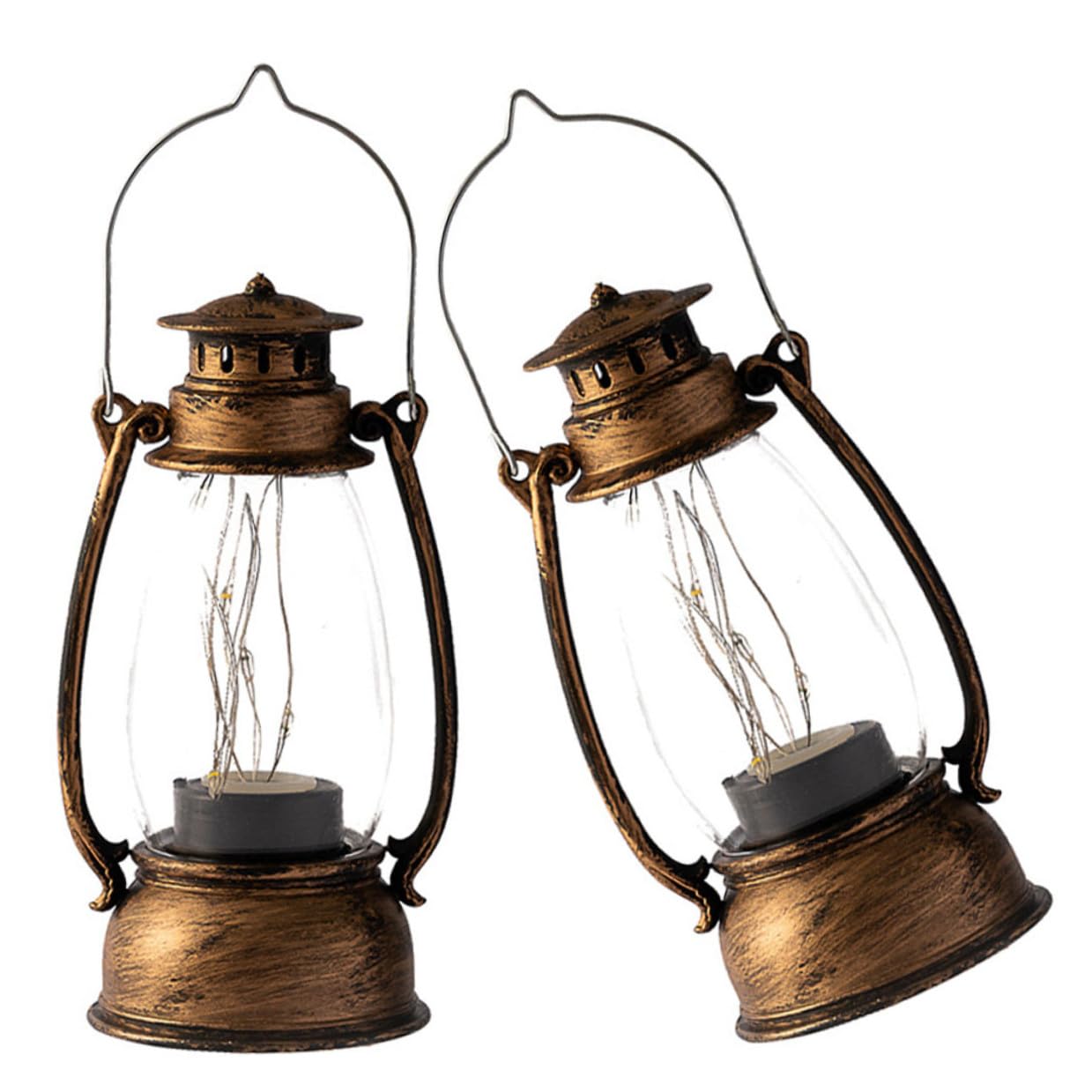 2 lámparas de queroseno de plástico retro para mesa de salón 8