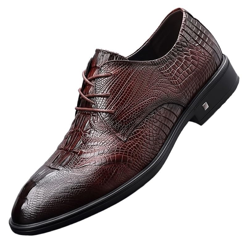 Men's Dress Shoes Modern Leather Business Casual Pattern Comfort Formal Oxfords Shoes Non Slip Casual Tuxedo Shoes for Men