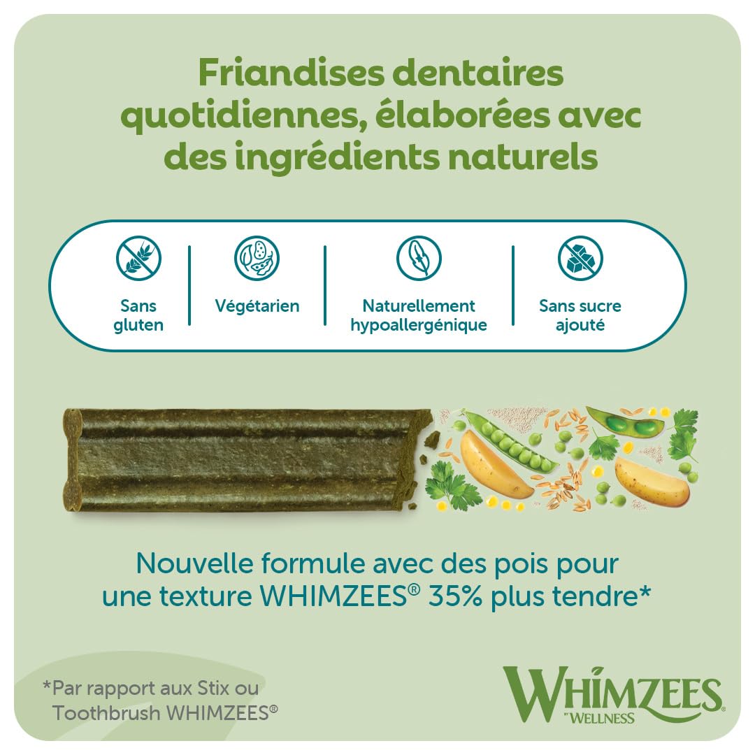 Wellness CORE Croquettes Chien Sénior de Taille Moyenne, Dinde & Poulet, 10kg + WHIMZEES Bâtonnets à Mâcher Tendres, Chien de Taille Moyenne, Friandises Dentaires, 14 Pièces