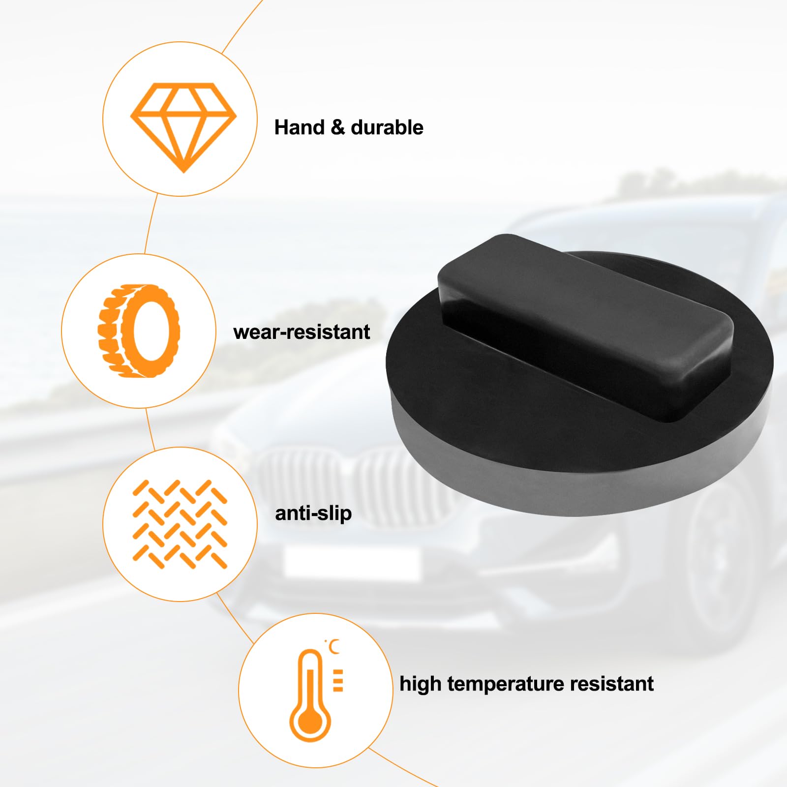 Tampone in Gomma per Cric 2Pcs Blocco Martinetto Auto Cuscinetto Idraulico Supporto Ponte Sollevatore BMW Mini