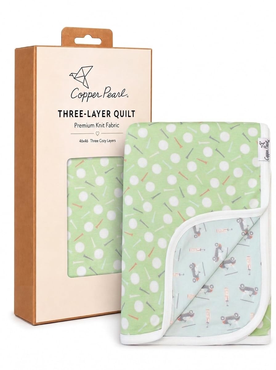 Copper Pearl Manta de bebé de tres capas: edredones suaves para bebés para niños y niñas, transpirable, acogedora, manta para niños pequeños, colcha de bebé para recién nacidos, poliéster y rayón de