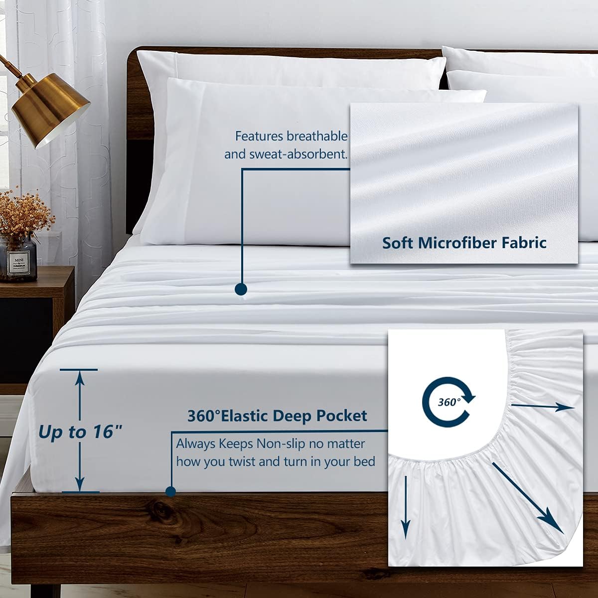 Tор Rаtеd CozyLux King Bed in a Bag 7-Pieces Comforter Sets with Comforter and Sheets White All Season Bedding Sets with Comforter, Pillow Shams, Flat Sheet, Fitted Sheet and Pillowcases