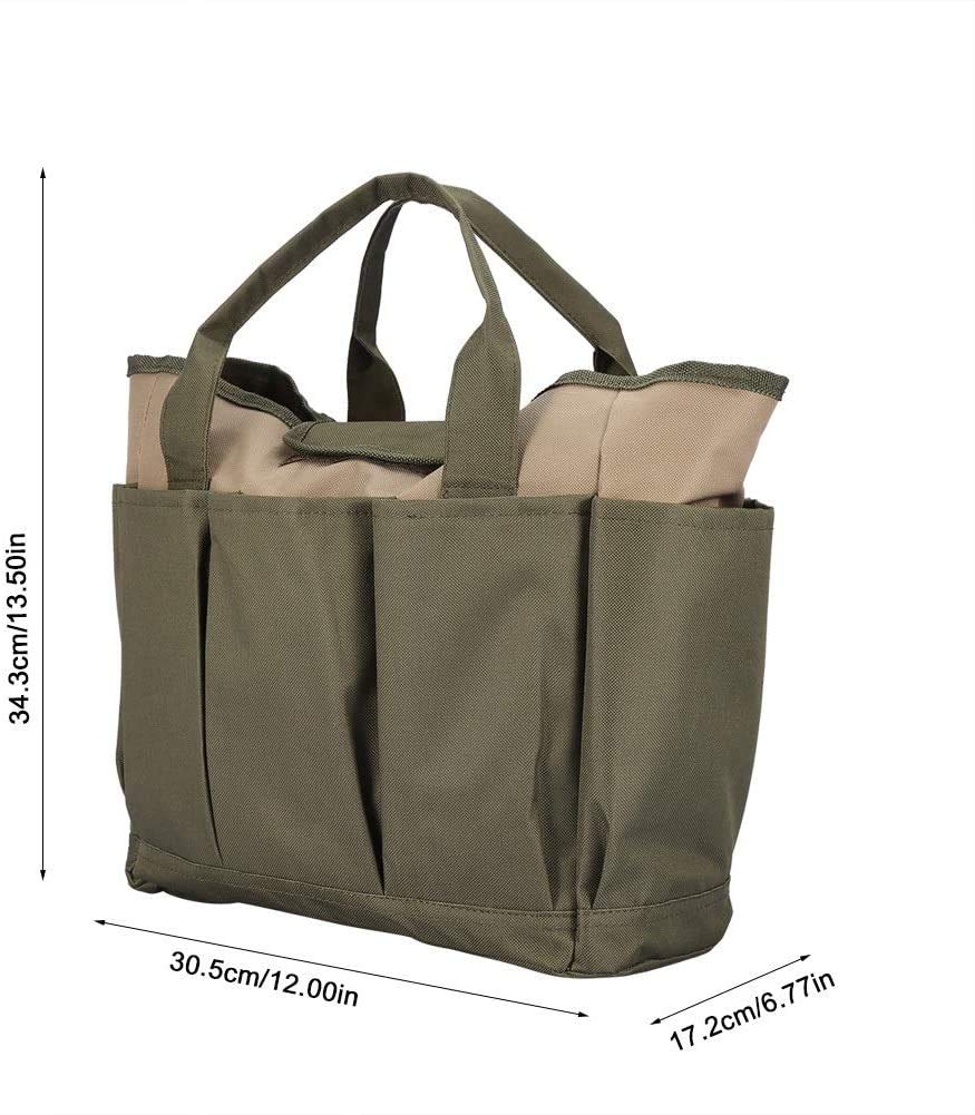 Namvo Garden Tool Kit, Gro?e Garten-Einkaufstasche mit Mehreren Taschen für Garten-Tool-Kit, Garten-Tool-Tasche (Grün + Khaki)