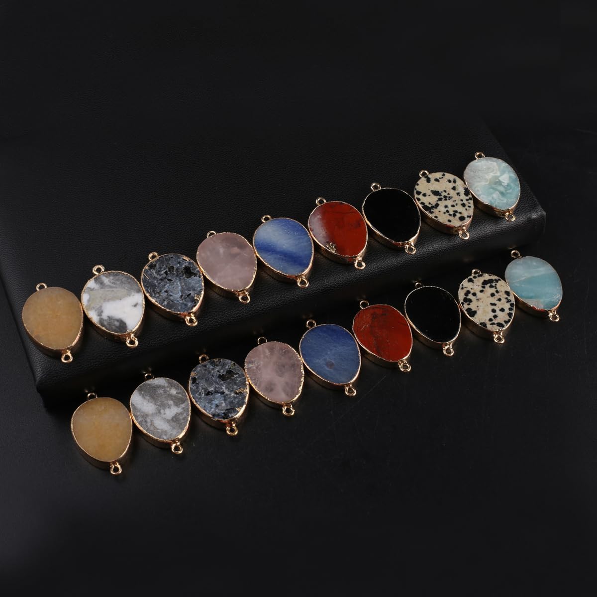 6pcs Natural Stone Connector Pendant Water Droplet Shape Agate Quartz Healing Crystal Stone Charm For Jewelry Making DIY Necklace - Image 5