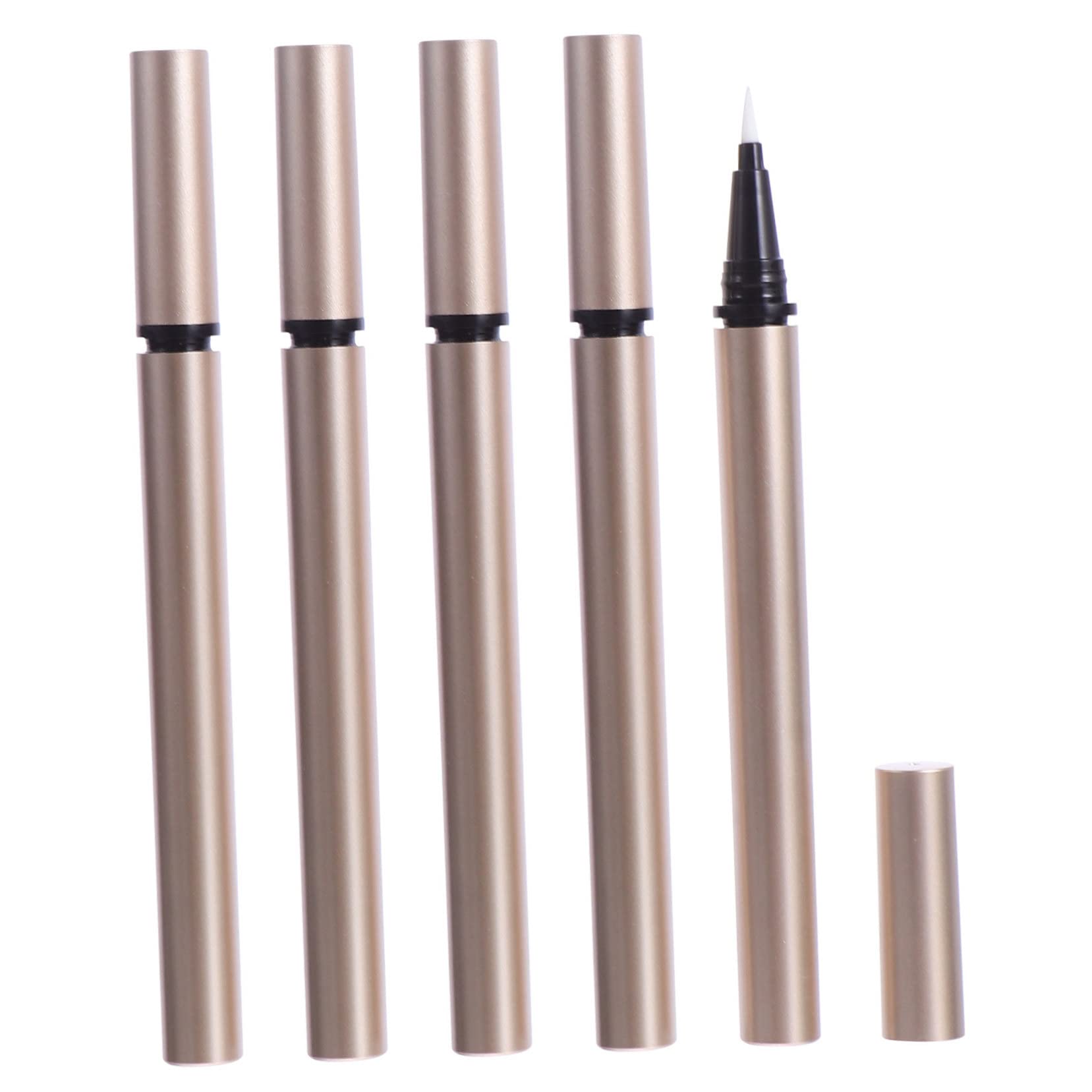 Baluue 5 Stück 1ml Nachfüllbare Eyeliner Behälter aus Kunststoff in Gold für Flüssigen Eyeliner Mattes Design Geeignet für Kosmetikgeschäfte und Märkte