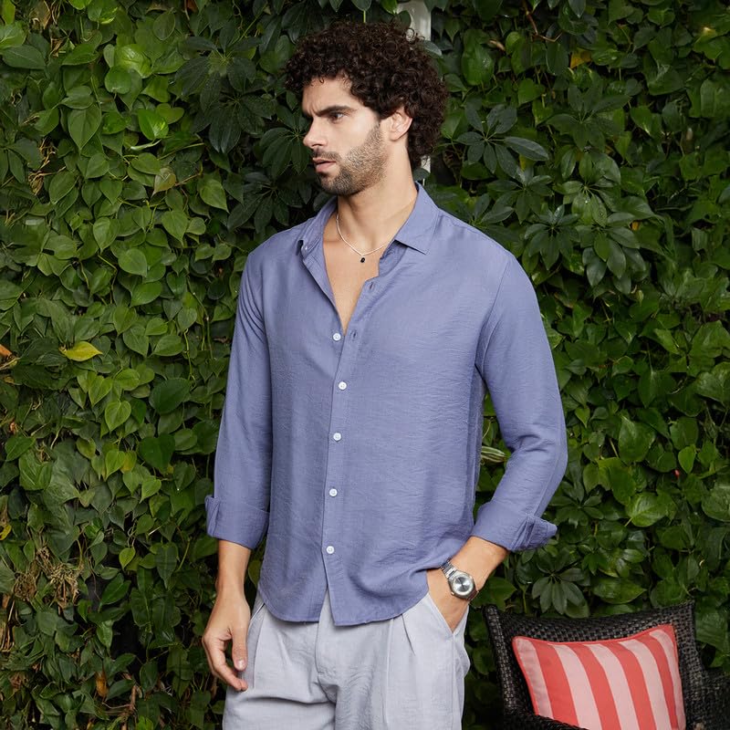 Image of CAHOOT Men's Shirt for Casual Wear | Spread Collar | Long Cuffed Sleeves | Button Closure | Shirt Crafted with Comfort Fit for Everyday Wear