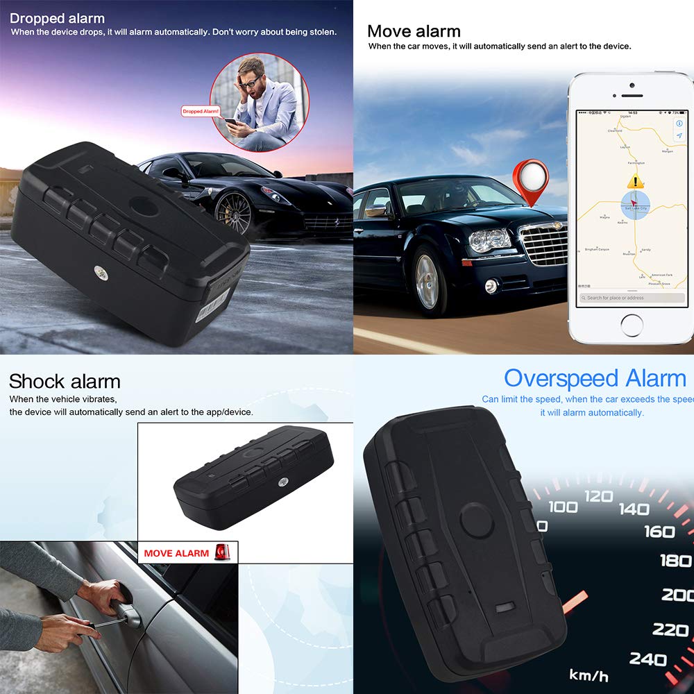 Zeerkeer Localisateur GPS magnétique pour voitures, motos, camions, 20 000 mAh, 240 jours en veille, suivi en temps réel, dispositif antivol TK918