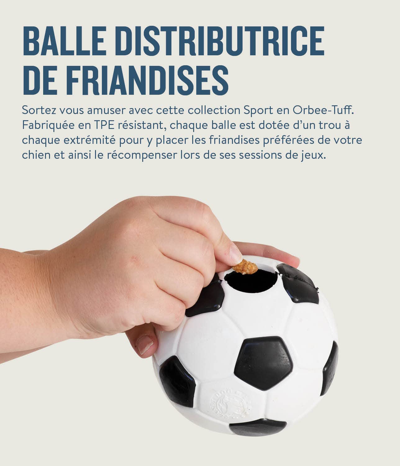 Planet Dog Jouet pour chien en Orbee-Tuff - distributeur de friandises/à mâcher - ballon de foot