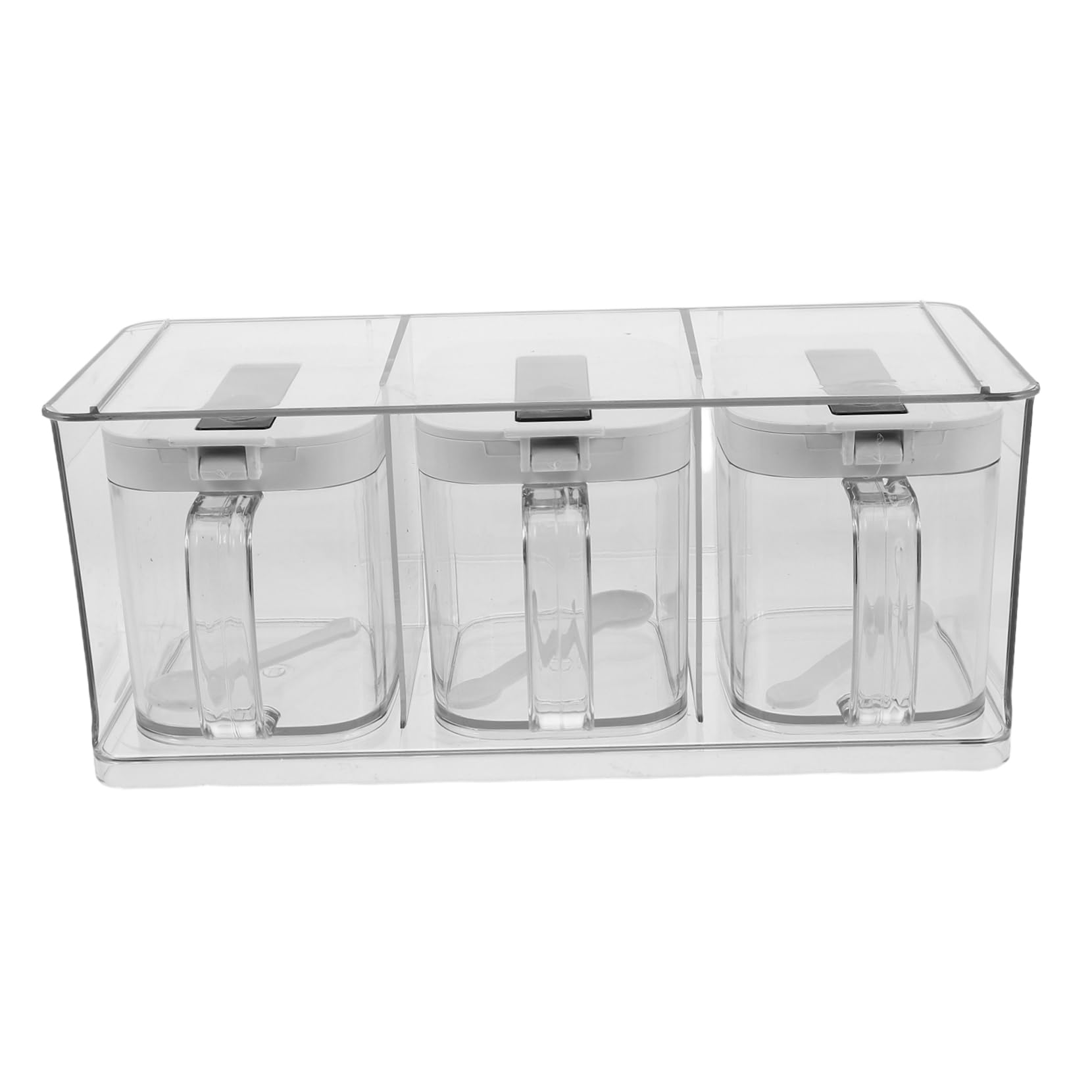 LABRIMP Boîte à Épices Cuisine Transparente avec Couvercle Étanche en Pet, Design Élégant et Simple, Rangement D'assaisonnements Cuisine, 1 Set Mural