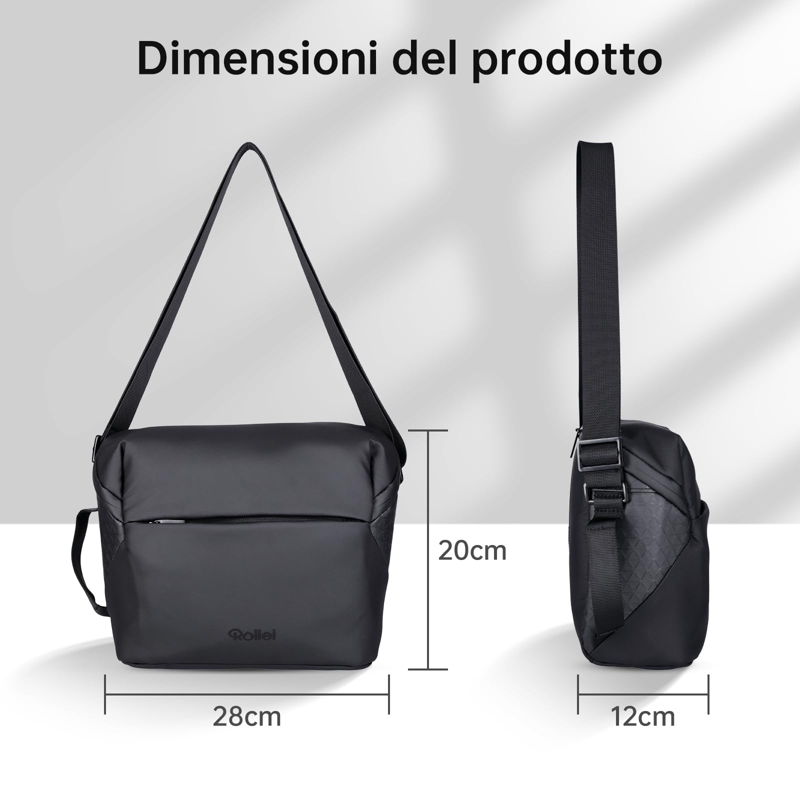 Borsa a Tracolla, Rollei Fotoliner Drone Bag Borsa da Viaggio Portatile per Drone Borse a Spalla Singola per Droni DJI Flip/DJI Mini 3(Pro)/4(Pro)/4K/SE Series e Accessori Nero Borsa-Drone-Borse-Droni