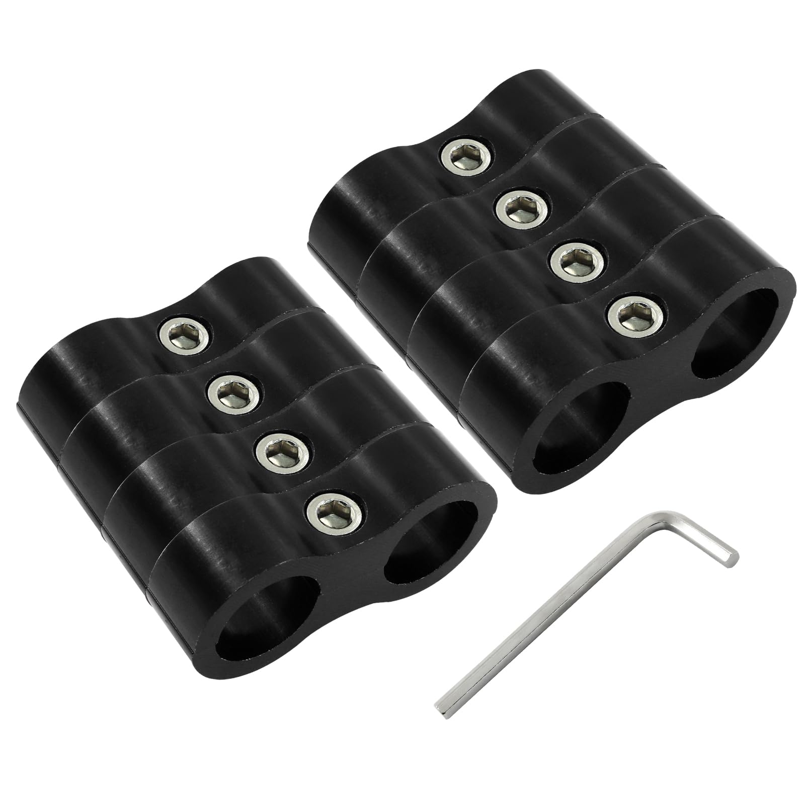 Lot de 8 colliers de serrage de séparateur de tuyau 8AN AN8 - Colliers de fixation pour conduite de carburant - Adaptateur de raccord de tuyau en aluminium noir