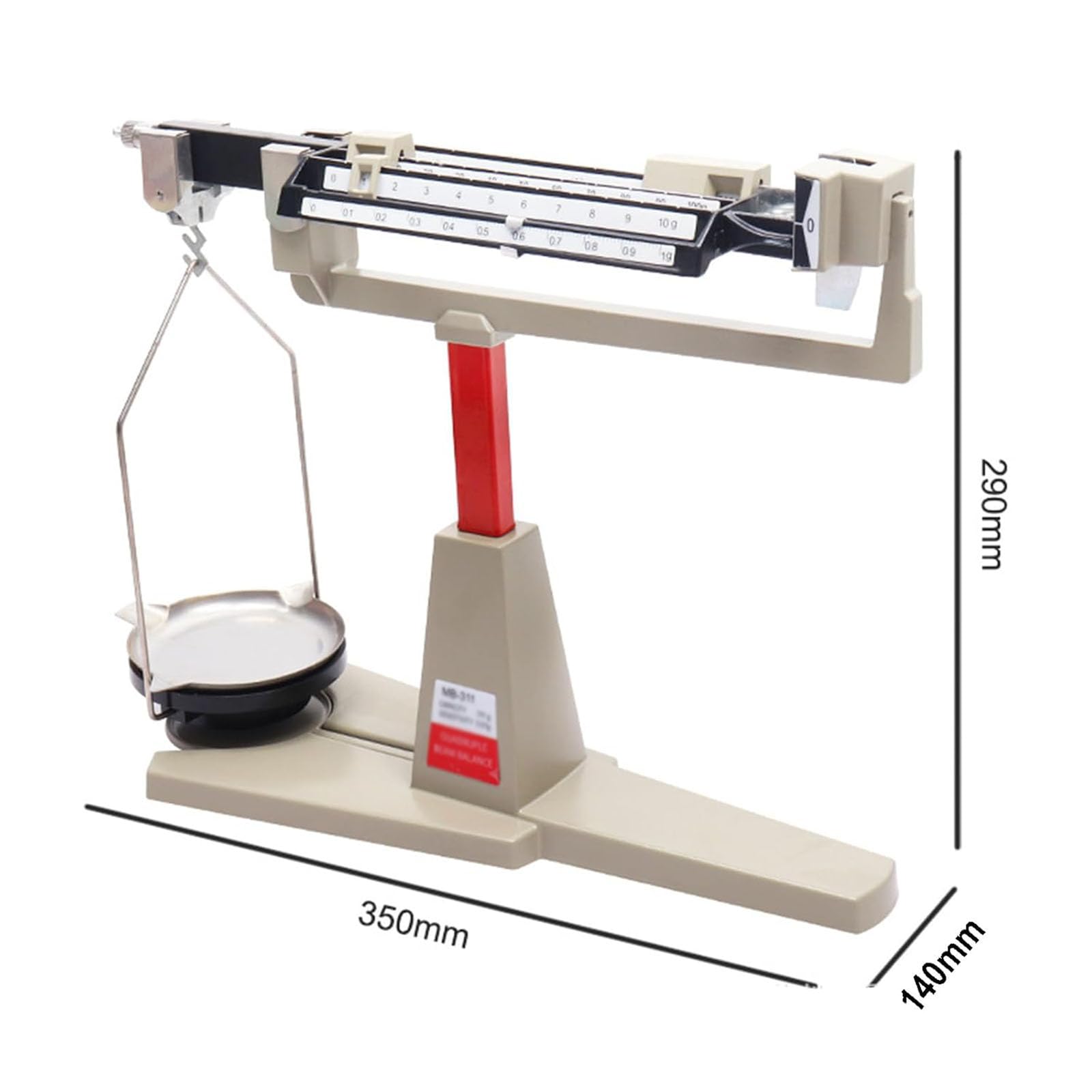 MObyat Balance De Laboratoire Mécanique, 4 Graduations, avec Poids, Plage De Pesée De 0,01 G À 311 G, Graduation Claire, Plateau, Balance Réglable, pour l'enseignement Et La Recherche Scientifique