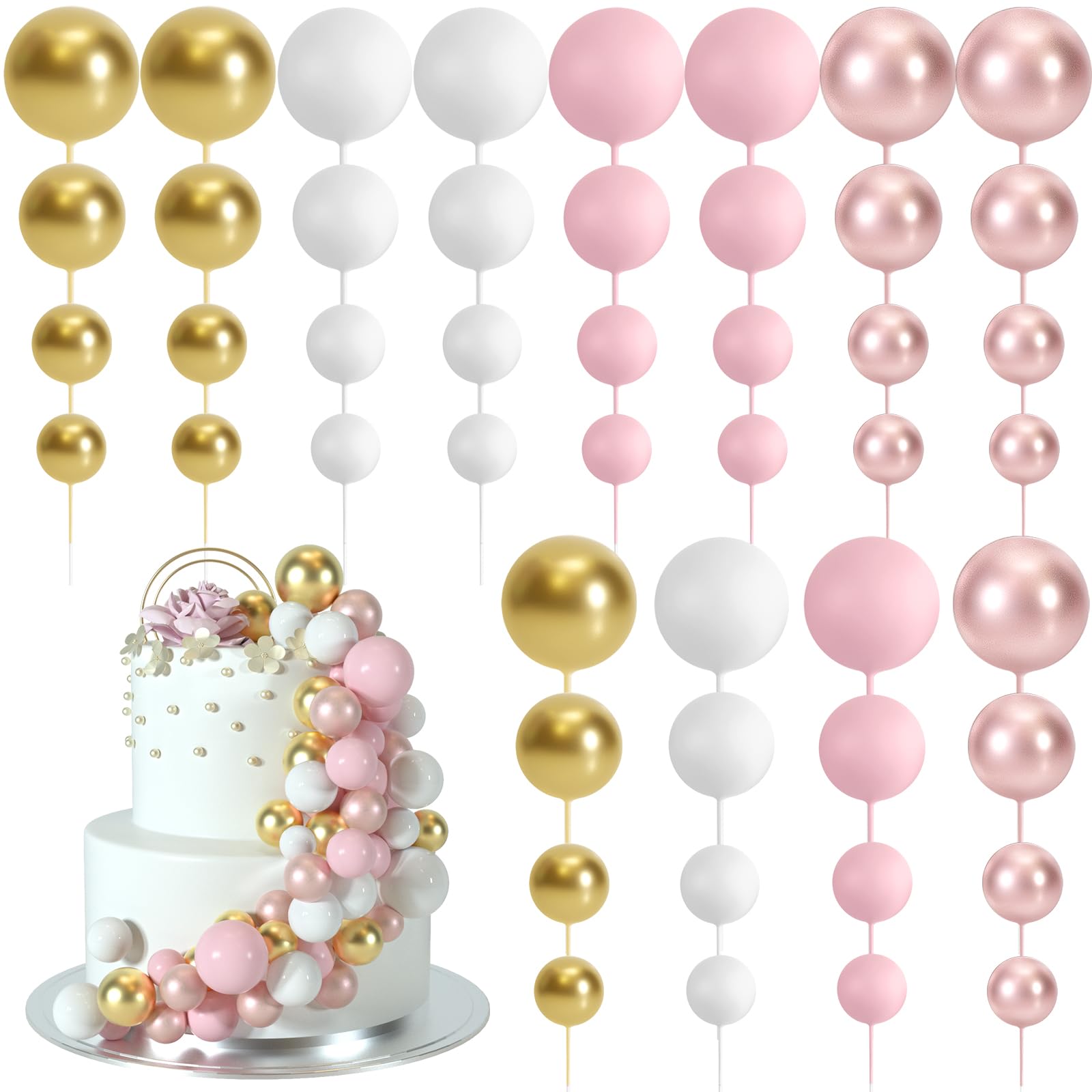 Photo 1 of BOUBONI Cake Topper Decorations - 48 Pcs Balloon Cupcake Toppers