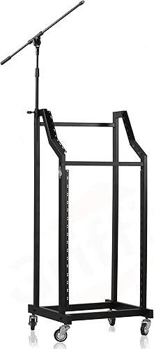 Miniatura 1 de GRIFFIN Soporte de carrito de montaje en rack y plataforma mezcladora superior 25U (serie Studio-XPRO Steel) - Soporte para cabina de música rodante