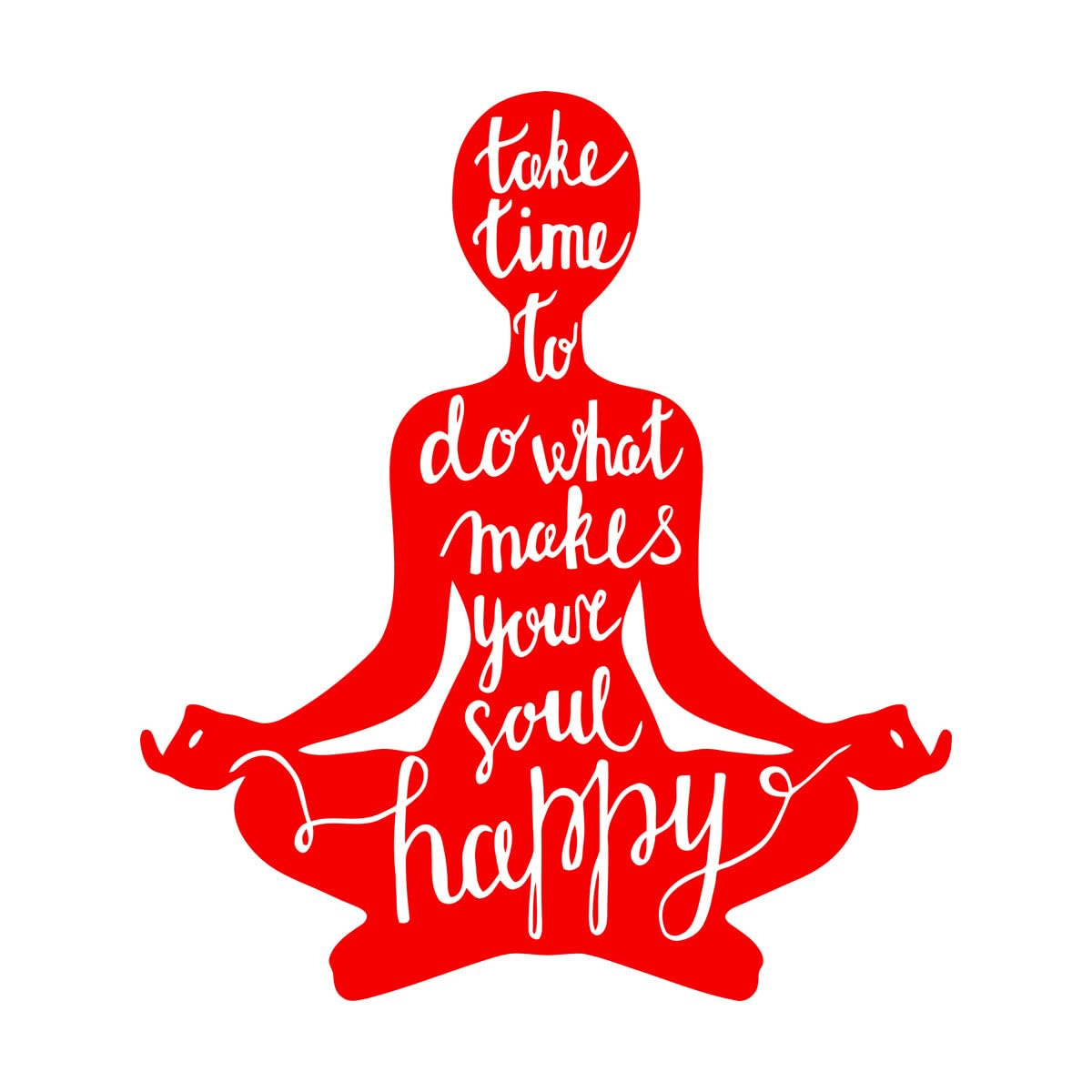 Wall Stickers Soul Happy Meditation Yoga Lotus Pose 81x93.5cm It Won't Fall Off Extra Large red — image 1