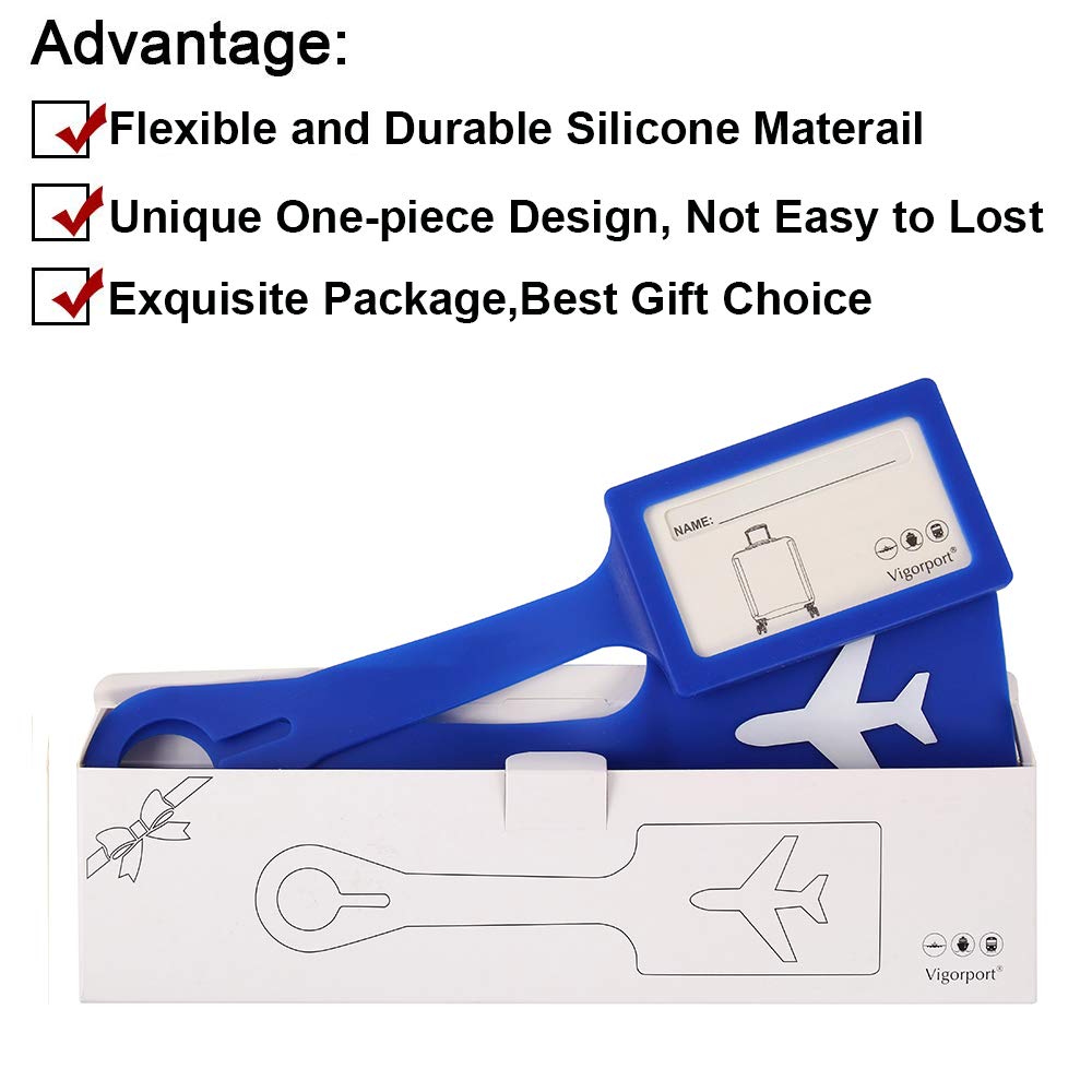 Lot De 6 étiquettes De Bagage En Silicone Avec Carte D'identité Pour