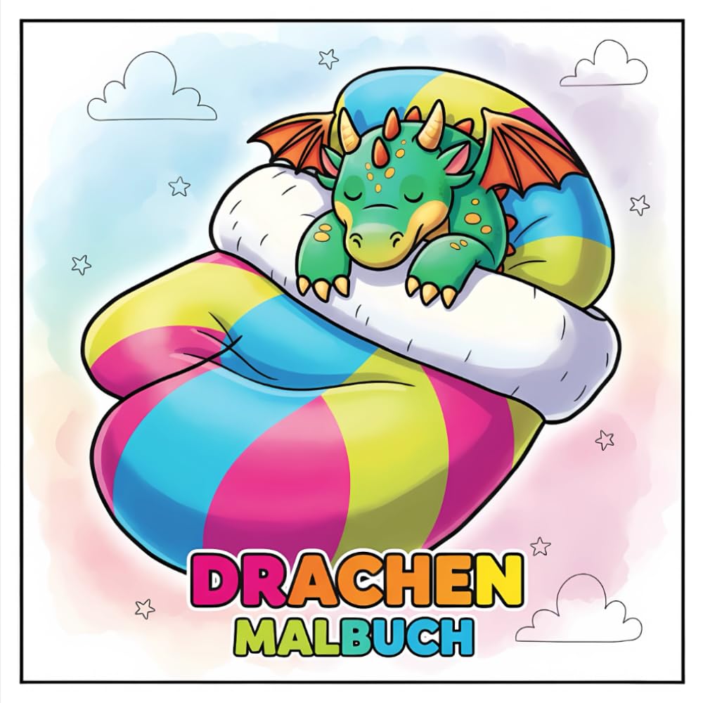 Drachen Malbuch für Kinder: Einzigartige Motive für kleine Künstler, ideal zum Entspannen und Fördern der Vorstellungskraft