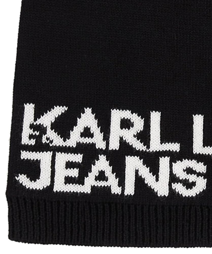 Karl Lagerfeld Jeans, Damskie, Czapka Z Logo Jednorazowym, Czarny, One size