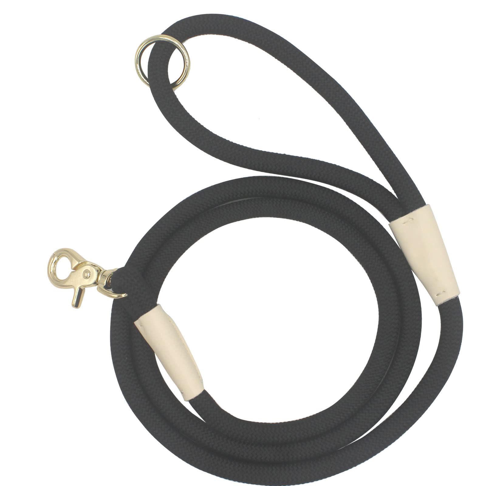 5FT Strong Nylon Braided Dog Rope Leash, Dog Walking Lead, Dog Leash for Training Small Medium Large Dogs (Black, 5FTx10MM)