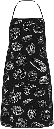 Miniatura 1 de Delantales de cocina de chef, impermeable, ajustable, divertido, para barbacoa, con bolsillos, para hombres y mujeres