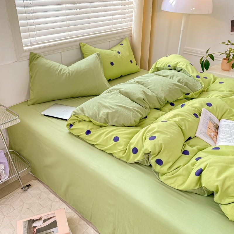 ED-Lumos Beddengoedset, microvezel, donkerblauw en geel golfpatroon