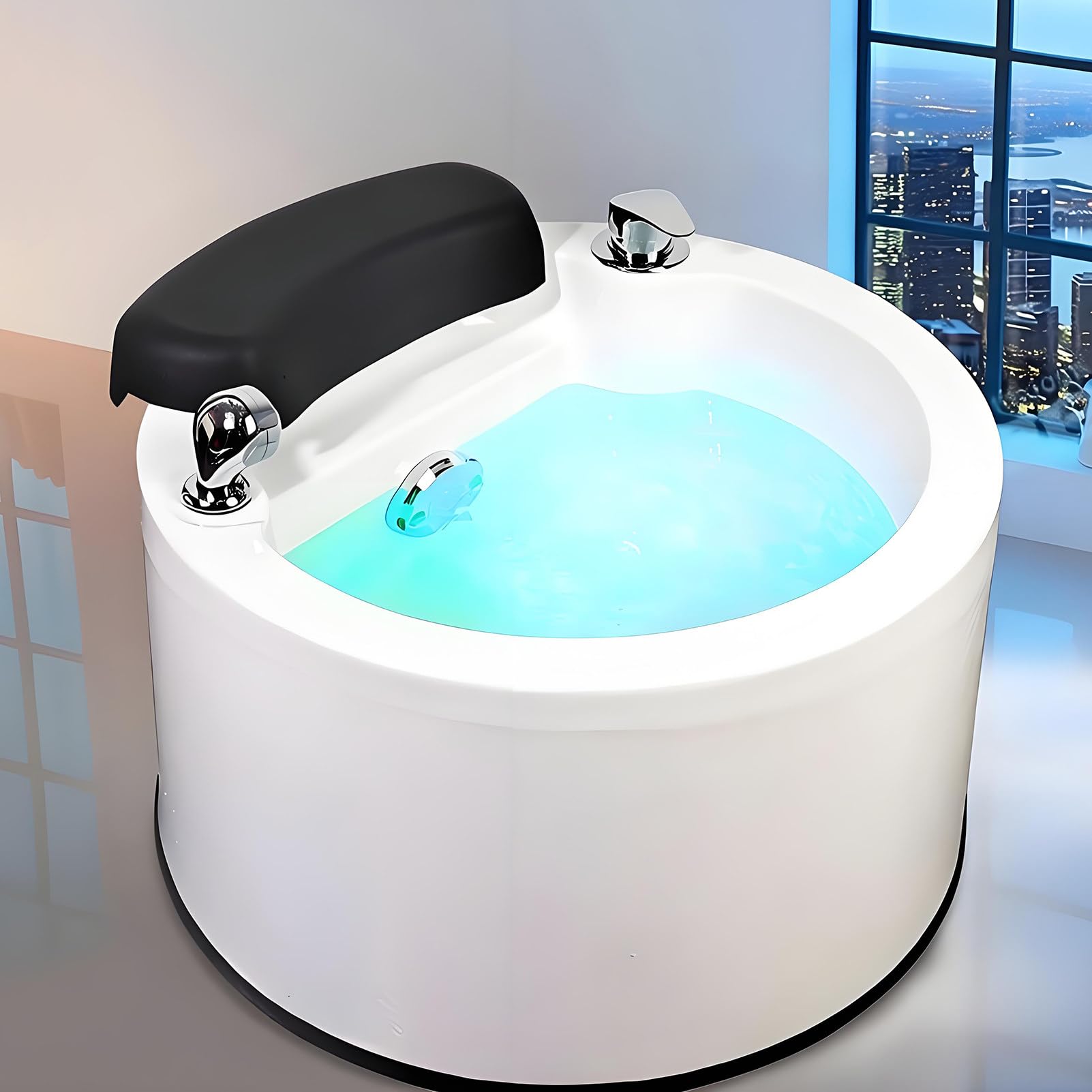 Vaschetta per Pedicure e Spa dei Piedi, Vasca Portatile in Acrilico con Controllo Acqua Calda/Fredda e Sistemas di Idromassaggio Integrato, per Centri Estetici e Uso Domestico