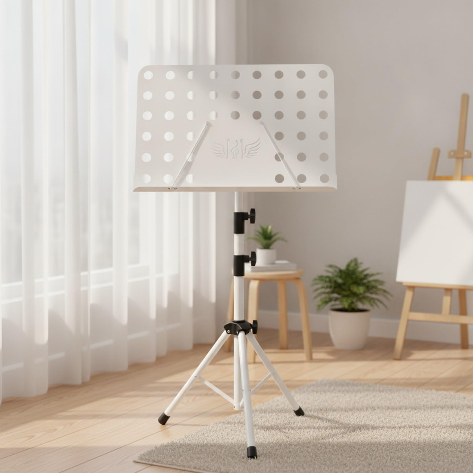 Qianly Escritorio Pliable Trépied Stable Escritorio Musique Pliable Antidérapant Support Partition Réglable En Hauteur pr Répétitions, Bleu Ciel