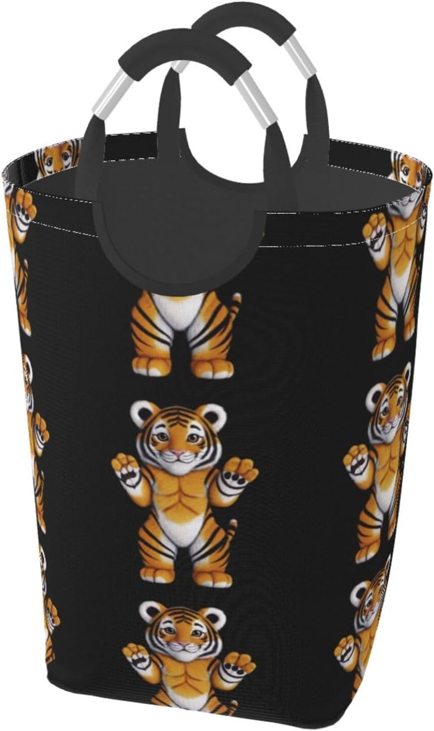 Tiger Cub Foldable storage bag, 50L capacity, suitable for laundry room, dormitory bedroom, dirty clothes storage basket.